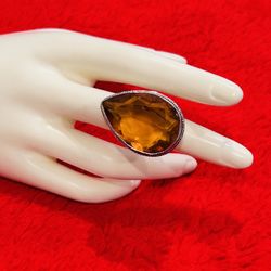 Elegant Silver and Gold-Toned Women's Ring Sterling Silver 925