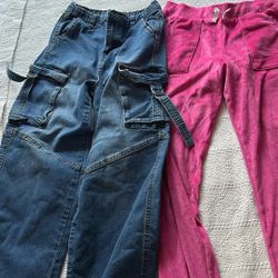 Cargo Jeans And Velour Jogger