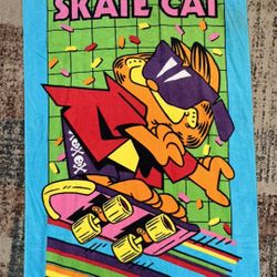 NEW Vintage 1978 GARFIELD ‘Skate Cat’ Beach Towel by Franco RARE DEADSTOCK