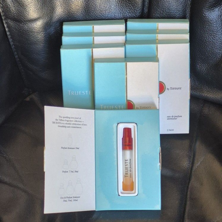 9 SMALL 0.09FL OZ. BOTTLES OF VINTAGE TRUESTE BY TIFFANY PERFUME NIP
