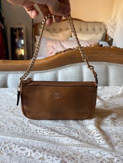 Coach Brown Leather Mini Chain Bag