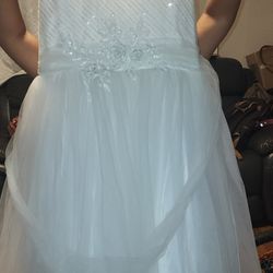 Dress Girls Size 16 Plus White Flower Girl Or Bautism