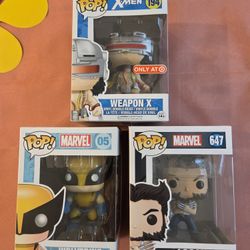 3 Funko Pop - Wolverine 05, Weapon X Target 194, & Logan 647