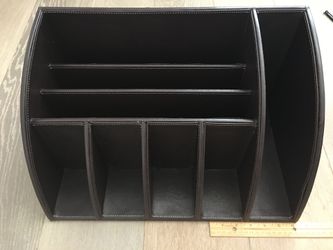 Leather desk organizer