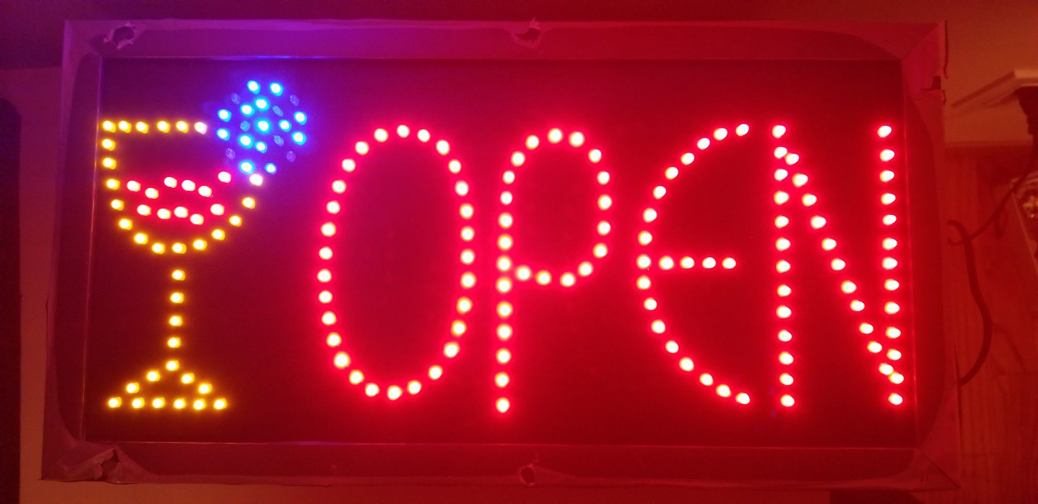 2 pics led "OPEN" business sign