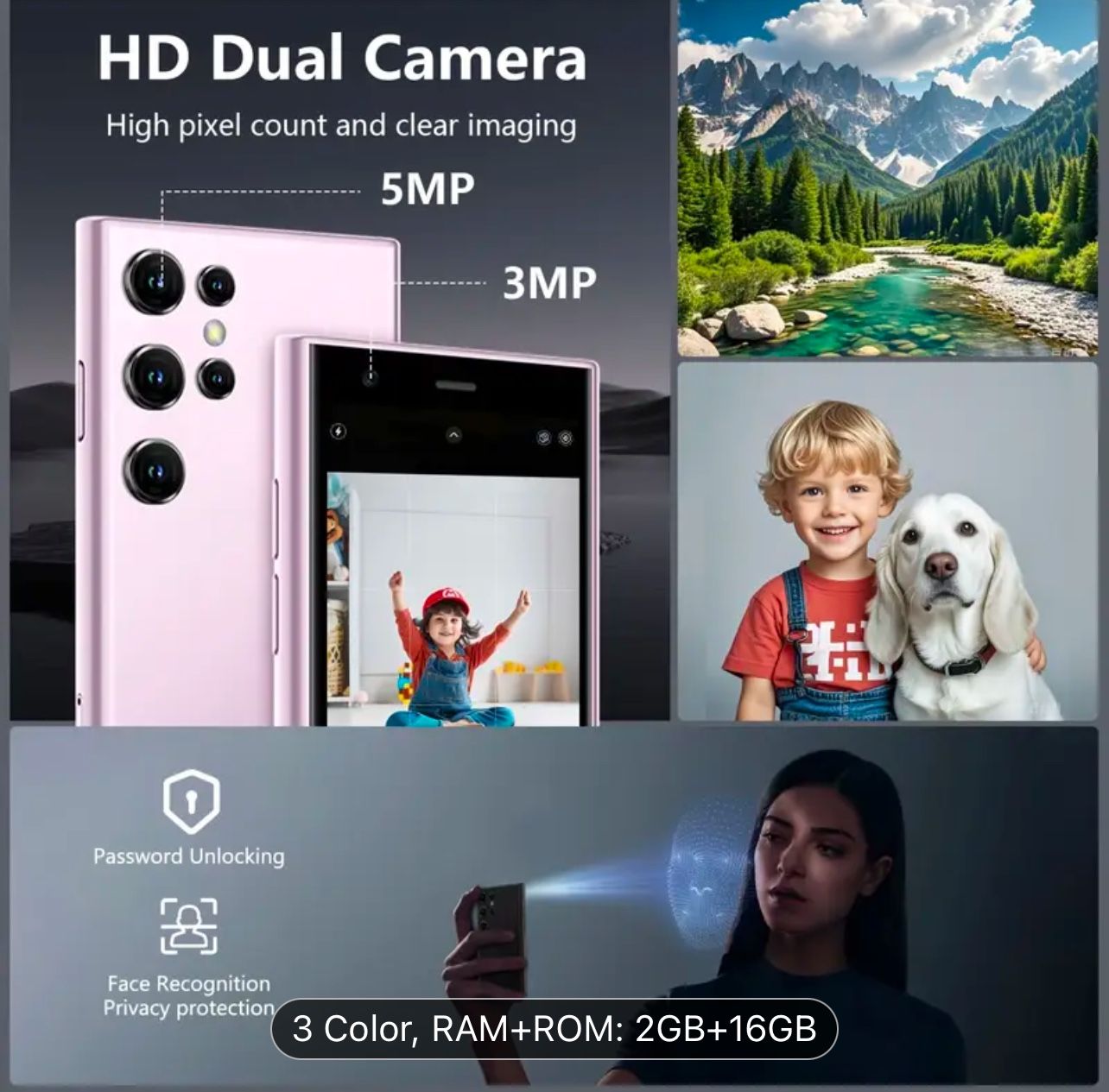 BezosMax Mini Smartphones, 3G Network, Unlocked Phone, 3.0 HD Screen, Ldeal GiftFor ChildrenPocket MiniPhone, WiFi, GPs Location, Android Phone, Chris