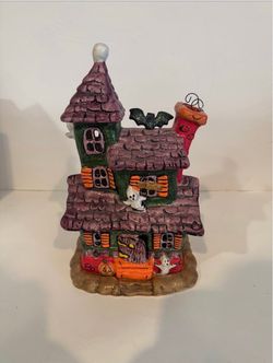 Halloween Haunted House Ceramic Figurine