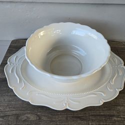 CHRIS MADDEN JC PENNEY HOME LARGE SALAD BOWL & SERVING PLATTER