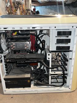 Computer System with Graphics Card, Motherboard, Power Supply, CPU Cooler, RAM and Case