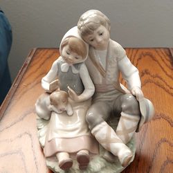 Lladro Boy and Girl with Dog
