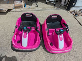 Two 12V Kidzone Bumper Cars w/ Chargers & Remotes