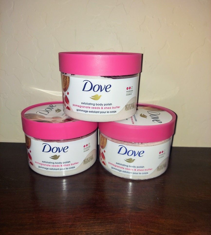 Dove Body Scrub $6 each or 3 for $15- x Streets Ray and Higley