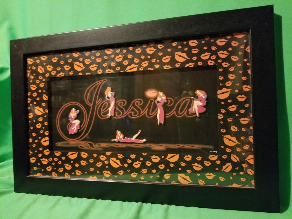 Disney Jessica Rabbit Rare Find Framed 5 Piece Pin Set