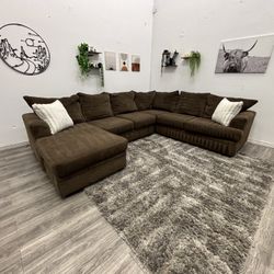 Brown Sectional Couch - Free Delivery 