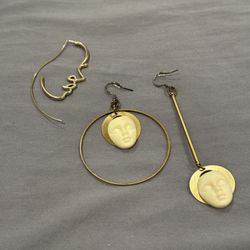 Face Statement Drop Earrings