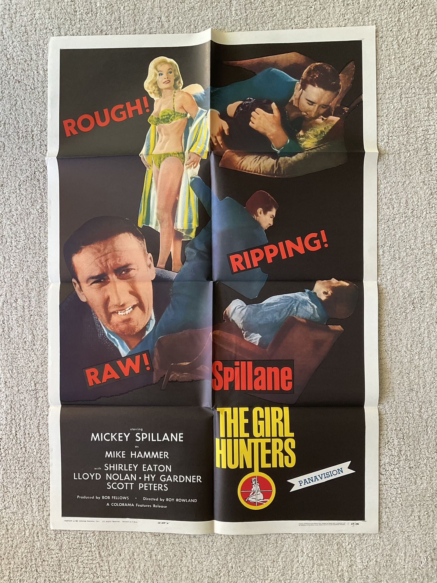 Original Pulp Film Poster Mickey Spillane“The Girl Hunters” (1963) Shirley Eaton