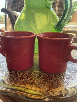 Red Fiestaware  Coffee Mugs Set/ 2