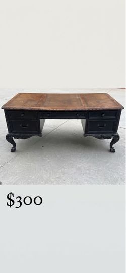 Large Wood Ornate goth style desk