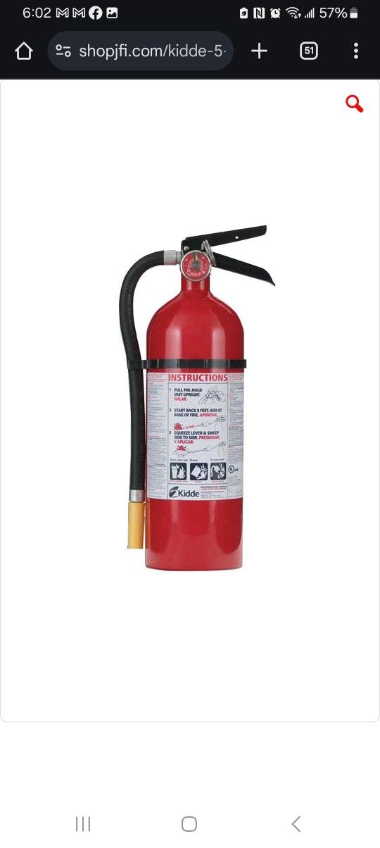 Brand New Kidde 5 lb Multipurpose Rechargeable Fire Extinguisher
