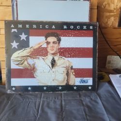 Iconic Elvis American Rocks Metal Sign 13"x16"