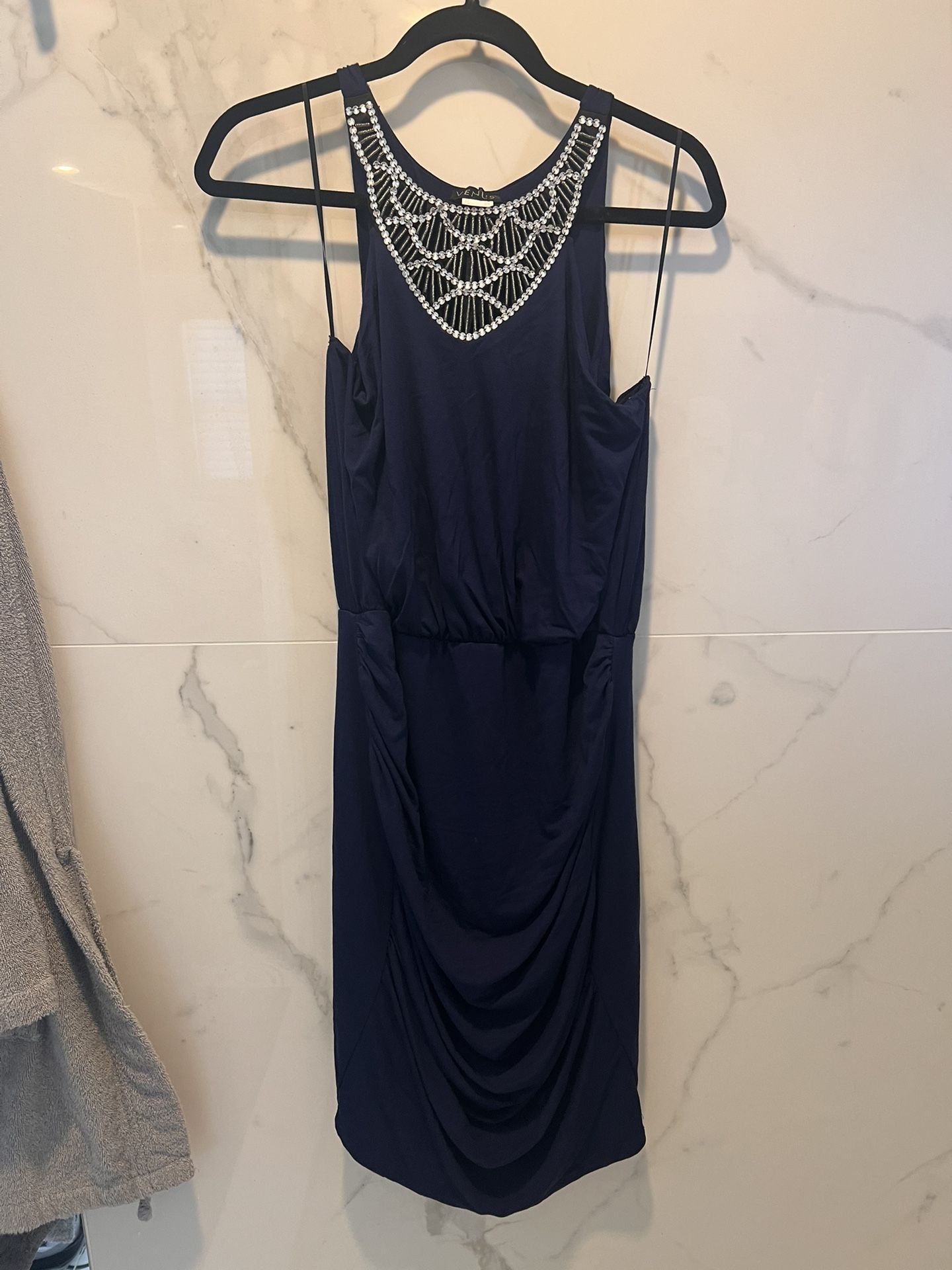 Venus Blue Summer Dress With Beautiful Appliqué