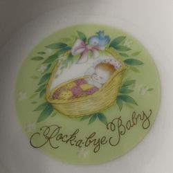 Rock A Bye Baby Porcelain (Ceramic China Dishware) Bowl By George Good, 1975 Made in Japan, Vintage 
