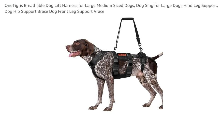 OneTigris Breathable Dog Lift Harness for Large Medium Sized Dogs, Dog Sing for Large Dogs Hind Leg Support, Dog Hip Support Brace Dog Front Leg Suppo