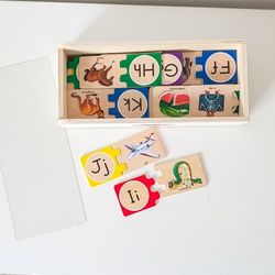 Melissa & Doug Self-Correcting Alphabet Wooden Puzzles With Storage Box (52 pcs)