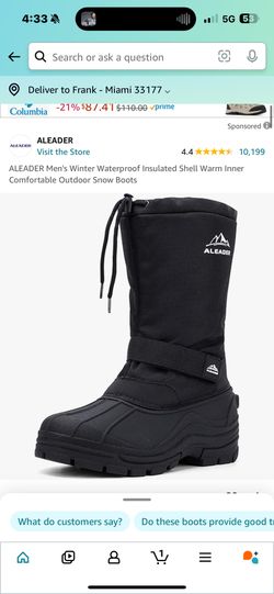 LEADER Men's Winter Waterproof Insulated Shell Warm Inner Comfortable Outdoor Snow Boots