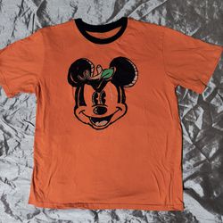 Mickey Mouse Disney Men's size XXL Graphic T-Shirt Orange Pumpkin Halloween head