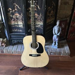 Squier by Fender guitar & stand