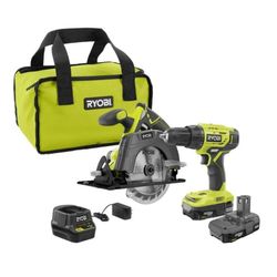 RYOBI 18V CORDLESS CIRCULAR SAW DRILL DRIVER With BATTERY And Charger 