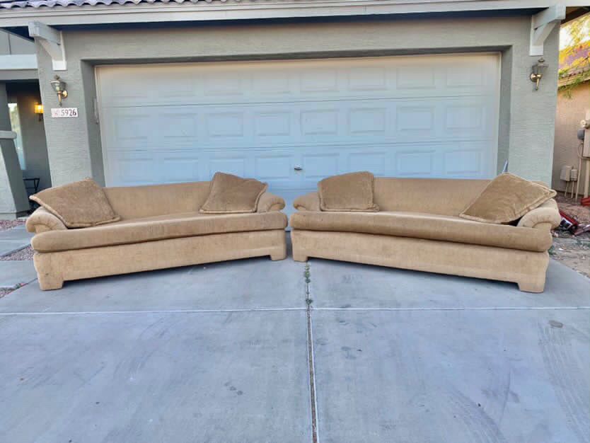 Brown 2 Piece Loveseat Couch