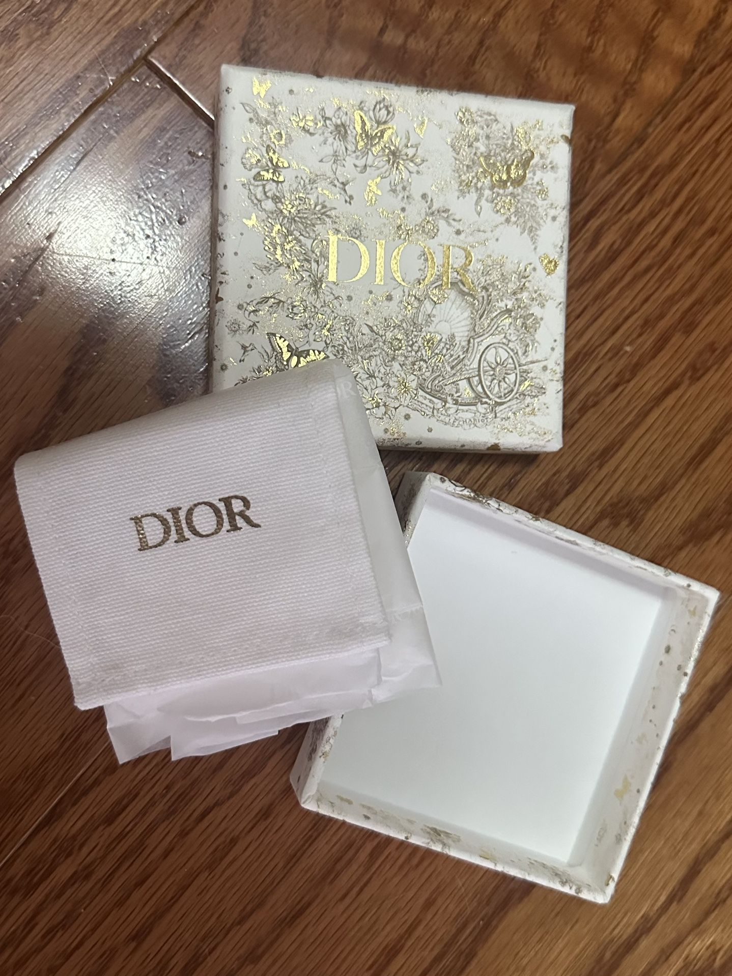Authentic DIOR Small Empty Gift Box & Jewelry Dust Bag