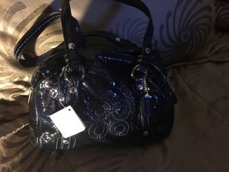 Patent Leather Coach Purse - Blue