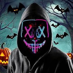 NEW Purge Mask Halloween LED Mask Halloween Costume Light Up Mask