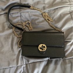 Gucci Light Gold Logo Crossbody
