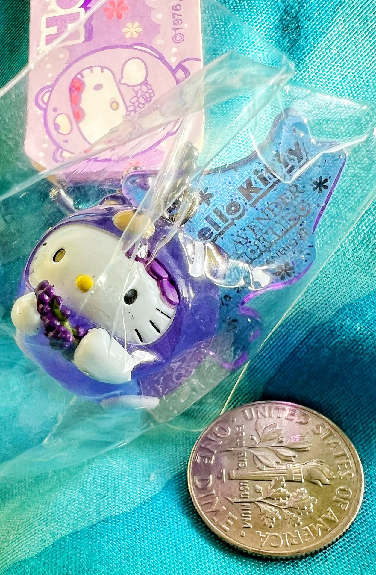 Rare New Hello Kitty Sanrio Gotochi Netsuke Charm Strap Hokkaido Lavender NWT