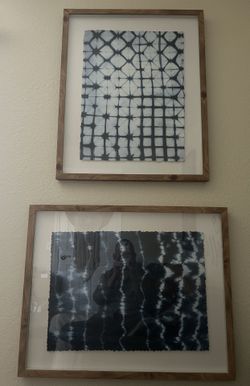 2 Pack Shadow Box Blue Waves Wall Decor 