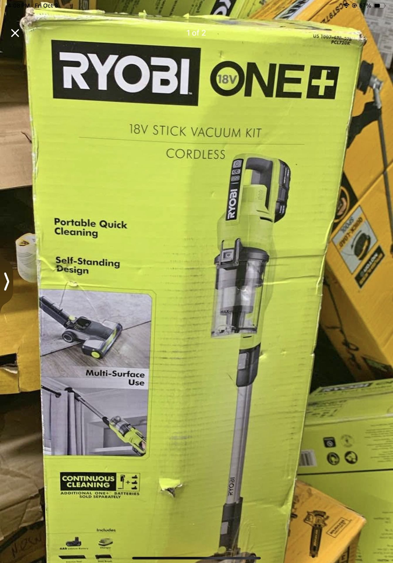 Ryobi 18v Stick Vacuum Kit