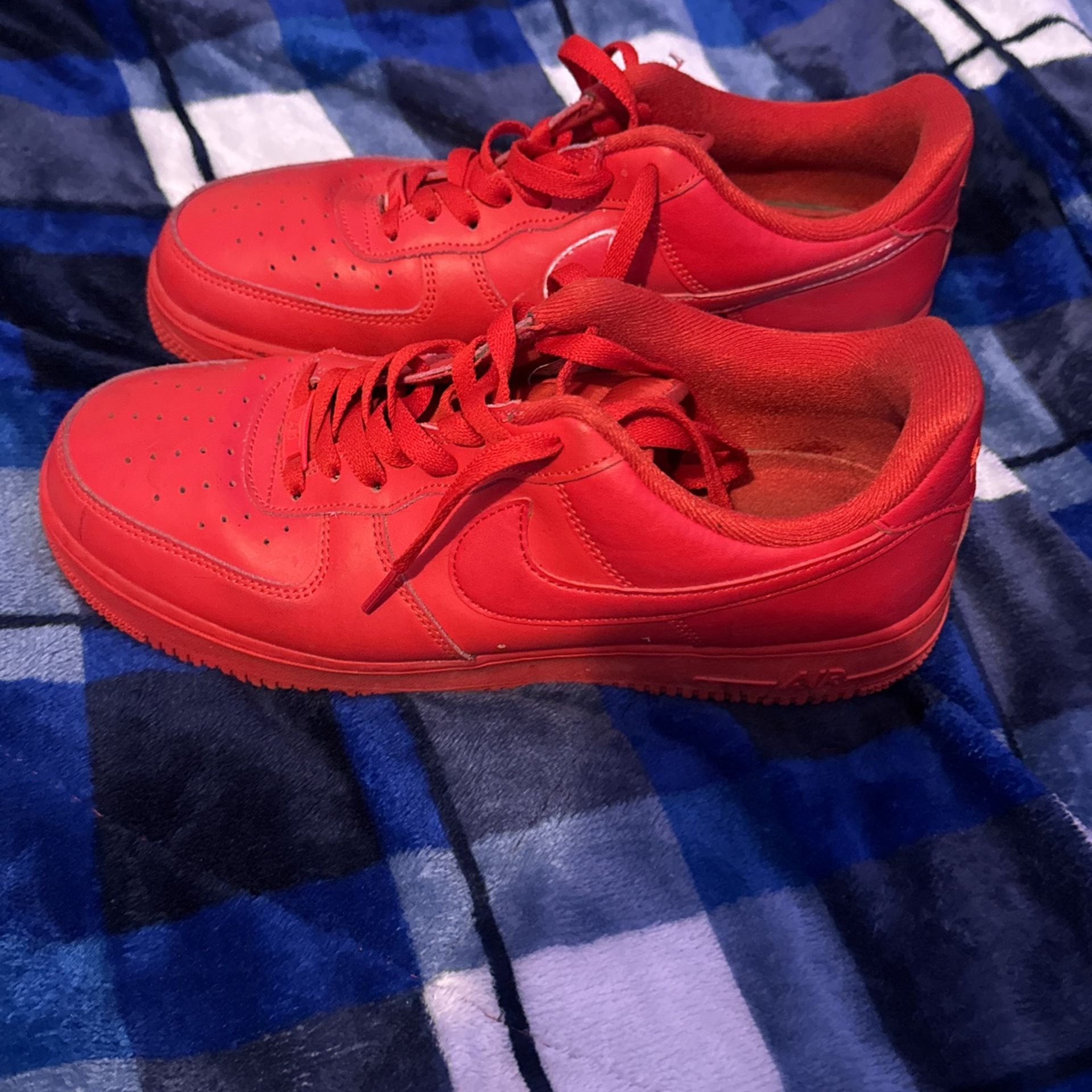 Red nike air forces Size 10