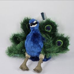 Folkmanis Peacock Hand Puppet Plush Stuffed Animal Bird Toy 10" Pretend Zoo