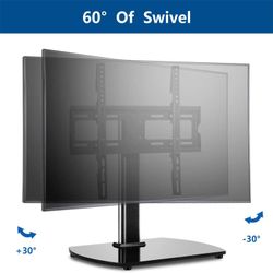 Tabletop TV Stand Base for 27"-55" TVS with Universal Swivel Mount Height Adjustable