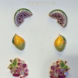 Market Fresh Watermelon Trio Collection Stud Earrings by Bomb Party (NEW IN BOX)
