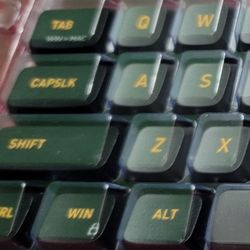 Dualtone Black & Grey MX Keycaps w/ Yellow Text - Double Shot PBT 108 Key