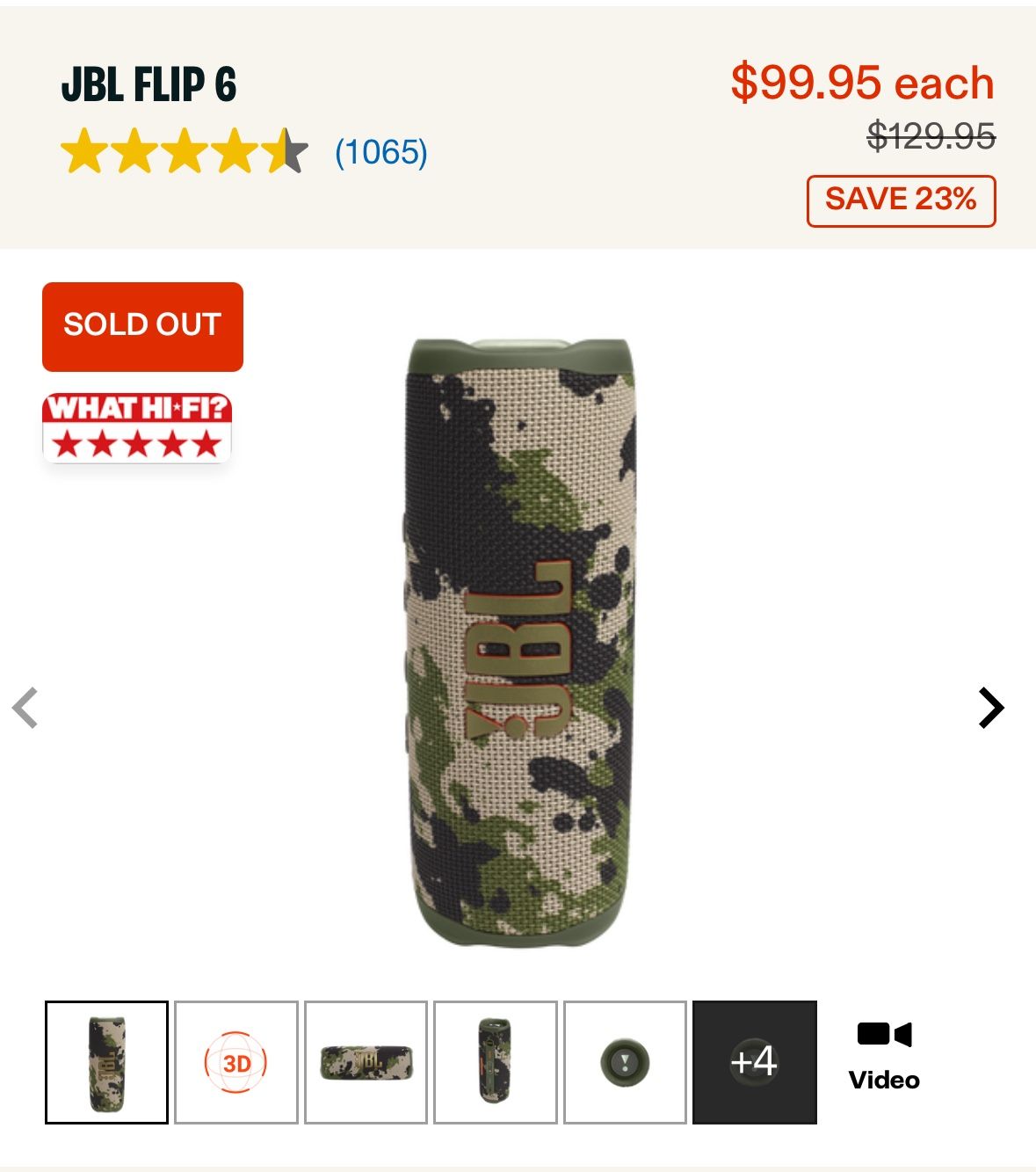 Flip 6 Camo Speaker 