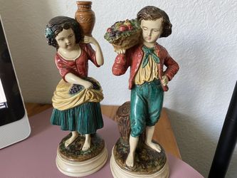 Pair Of Borghese Figurines 1950’s Man Woman Couple