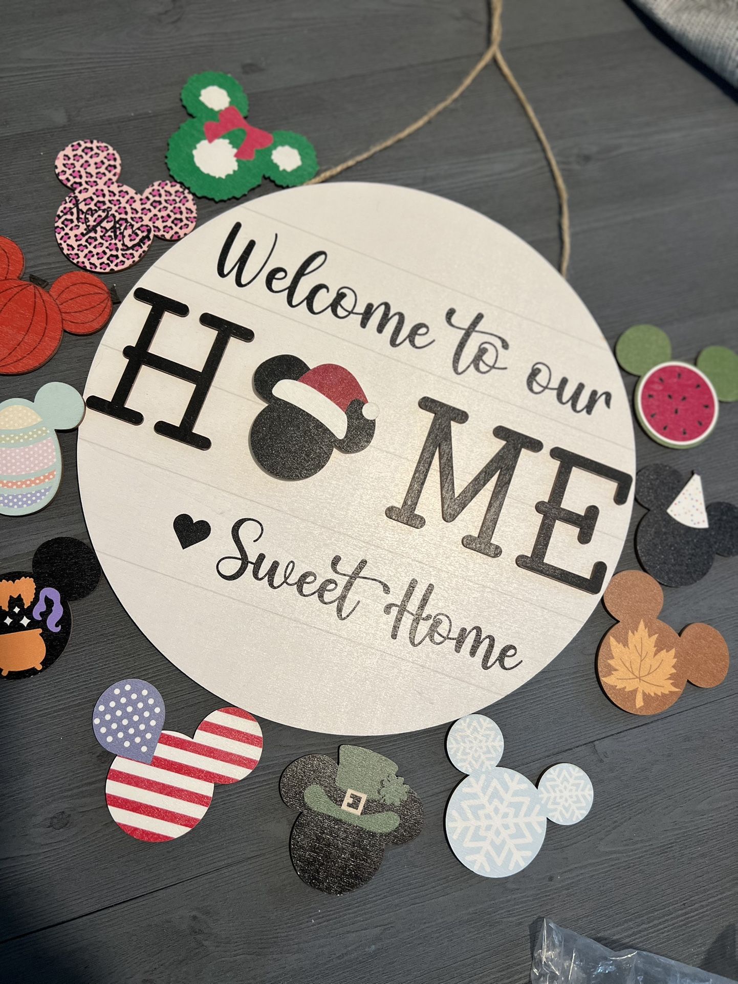 Front Door Sigh With Holiday Mickey Magnets 