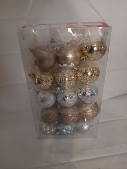 30 Gold and Silver Christmas Ball Ornament