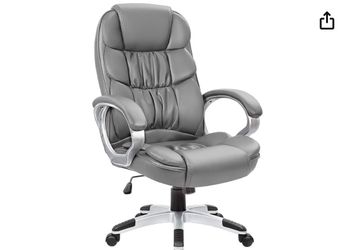 #0 Office Chair High Back Computer Chair Desk Chair, PU Leather Adjustable Height Modern Executive Swivel Task Chair with Padded Armrests and L